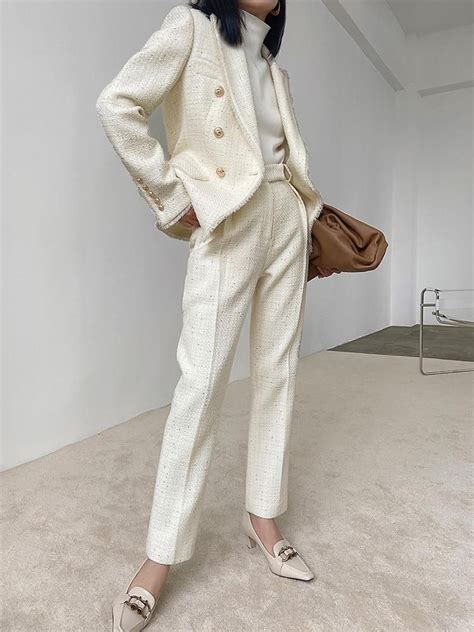 tweed pantsuit